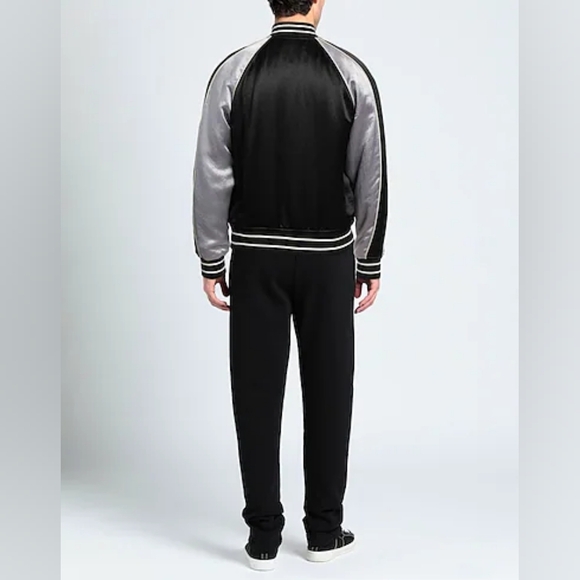 Amiri Black & Gray Satin Bomber Jacket - Picture 2 of 14